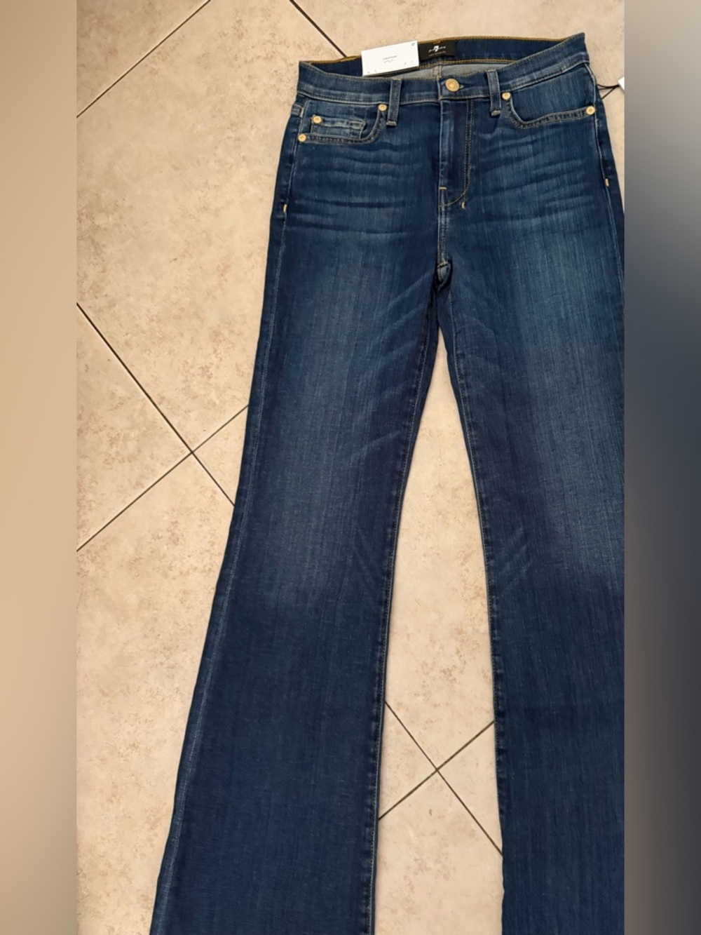 7 For All Mankind Dark Indigo Wide Leg Jeans